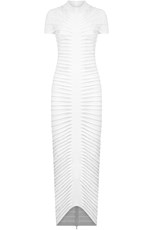 Alaia SKELETON SHEER COLUMN DRESS | WHITE